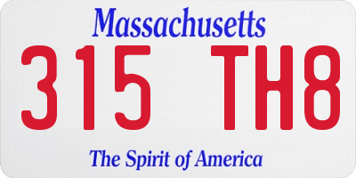 MA license plate 315TH8