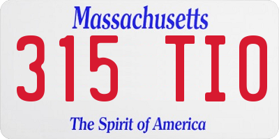 MA license plate 315TI0