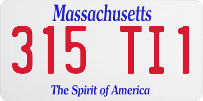 MA license plate 315TI1