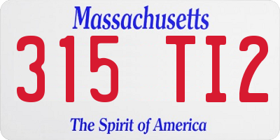 MA license plate 315TI2