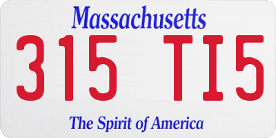 MA license plate 315TI5