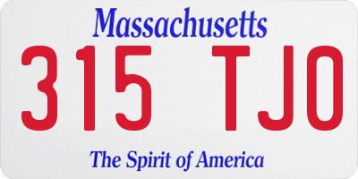 MA license plate 315TJ0