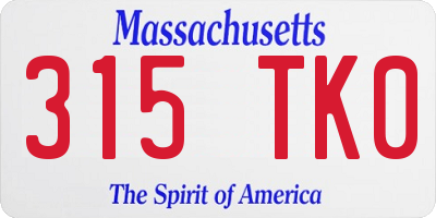 MA license plate 315TK0
