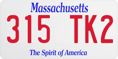 MA license plate 315TK2