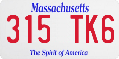 MA license plate 315TK6