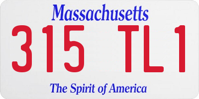 MA license plate 315TL1