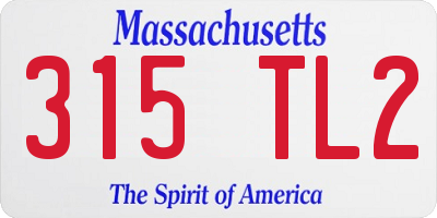 MA license plate 315TL2