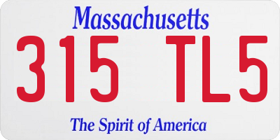 MA license plate 315TL5
