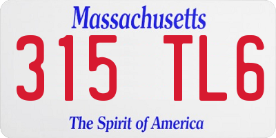 MA license plate 315TL6