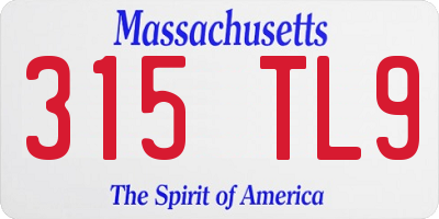 MA license plate 315TL9