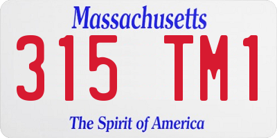 MA license plate 315TM1