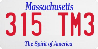 MA license plate 315TM3