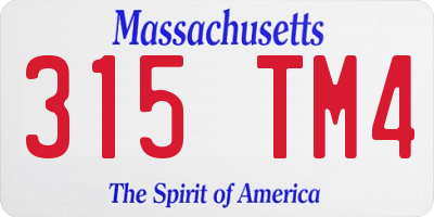 MA license plate 315TM4