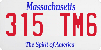 MA license plate 315TM6