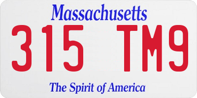 MA license plate 315TM9