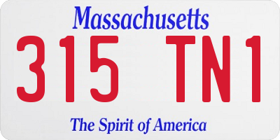 MA license plate 315TN1