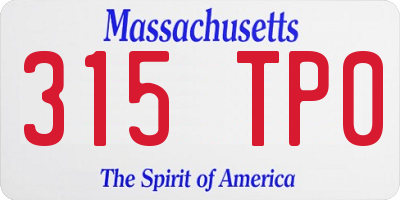 MA license plate 315TP0