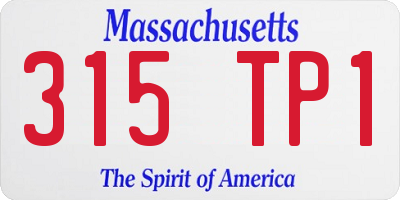 MA license plate 315TP1