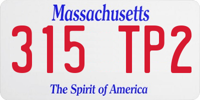 MA license plate 315TP2