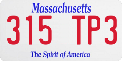 MA license plate 315TP3
