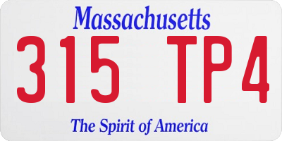 MA license plate 315TP4