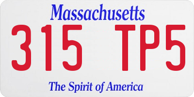 MA license plate 315TP5