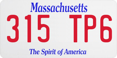 MA license plate 315TP6