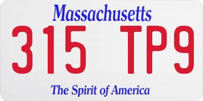 MA license plate 315TP9