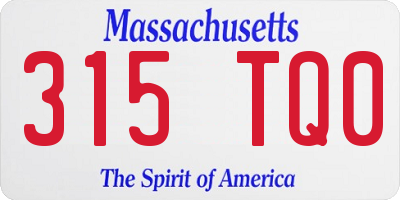 MA license plate 315TQ0