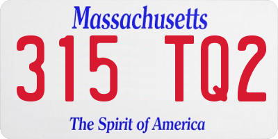 MA license plate 315TQ2