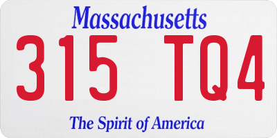 MA license plate 315TQ4