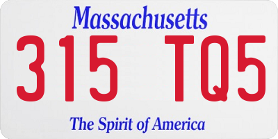 MA license plate 315TQ5
