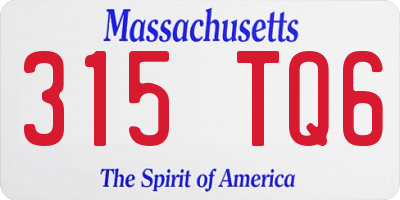 MA license plate 315TQ6