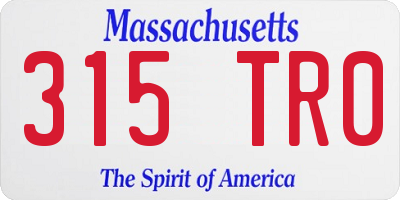 MA license plate 315TR0