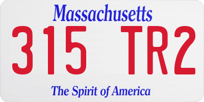 MA license plate 315TR2