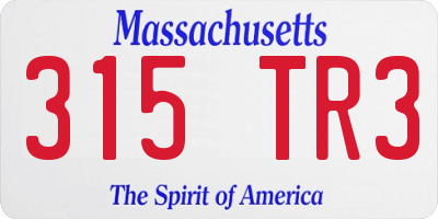 MA license plate 315TR3
