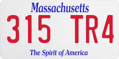 MA license plate 315TR4