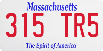 MA license plate 315TR5