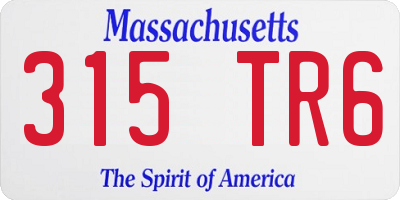 MA license plate 315TR6
