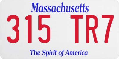 MA license plate 315TR7