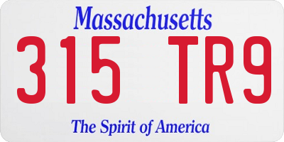 MA license plate 315TR9