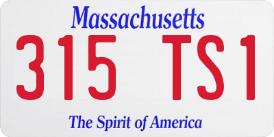 MA license plate 315TS1