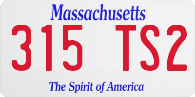 MA license plate 315TS2