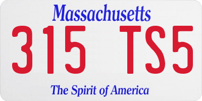 MA license plate 315TS5