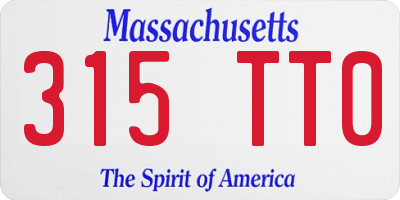 MA license plate 315TT0