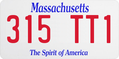 MA license plate 315TT1