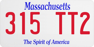 MA license plate 315TT2