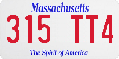 MA license plate 315TT4