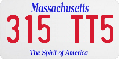 MA license plate 315TT5