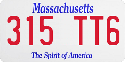 MA license plate 315TT6